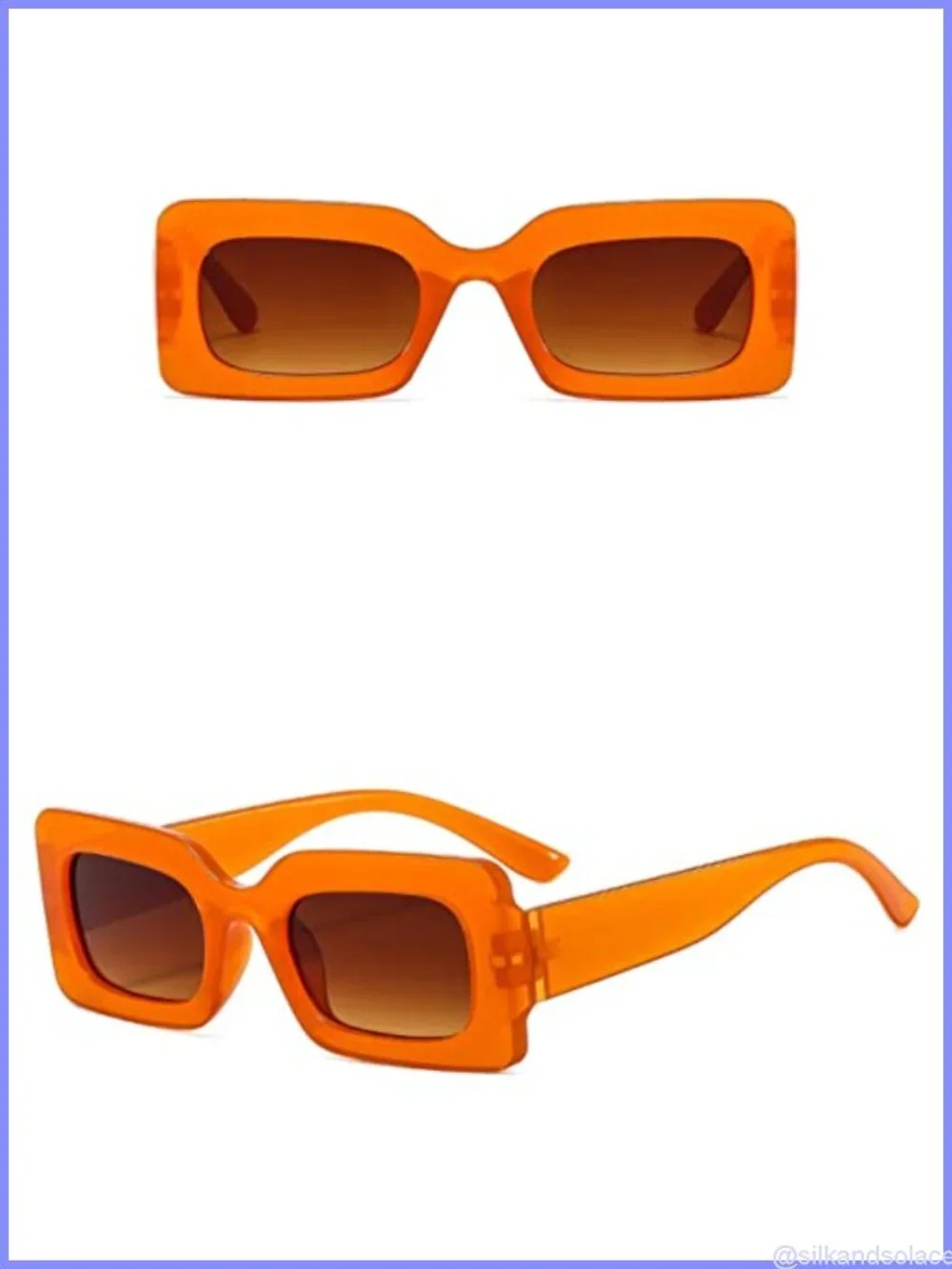 Retro Rectangle Sunglasses Square Frame Y2K Eyewear Full Frame UV Protection